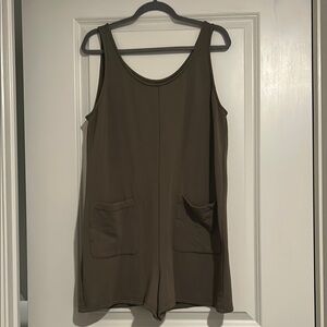 Olive Green Sleeveless Romper